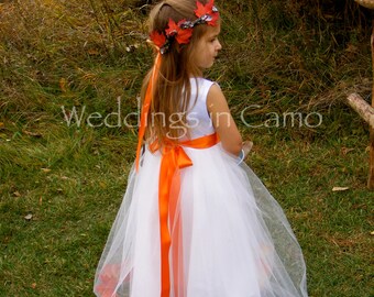 Orange Wedding Flower Girl Dresses